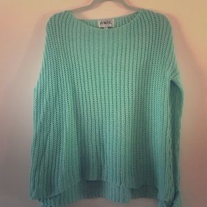 NWOT Sabo Skirt chunky sea foam green knit sweater