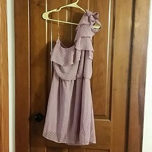 One shoulder ruffle dress