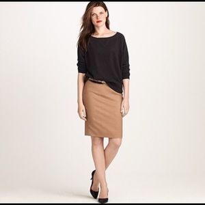 Jcrew Wool Camel Pencil Skirt