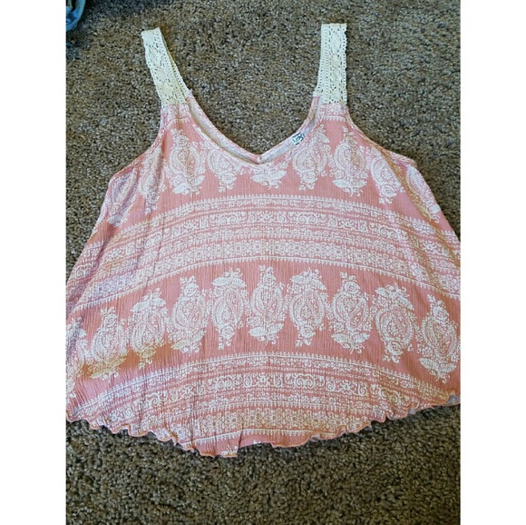 Paisley pink lace top