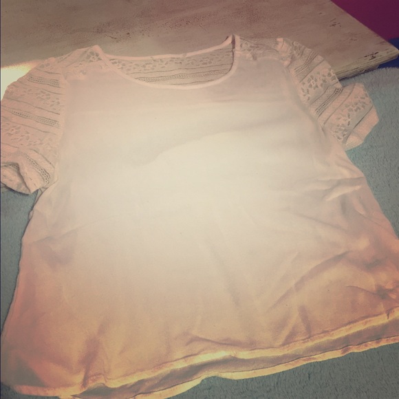 Sheer white top size small