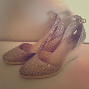 Gold sparkly Merona wedges. Size six. Worn twice.
