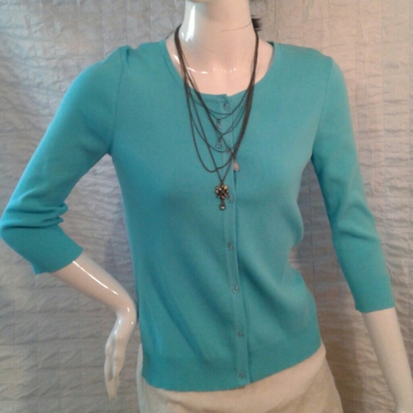 Cable & Gauge Tops - Turquoise cardigan petite