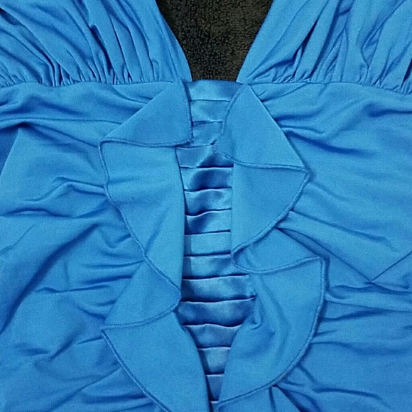 Marciano 100% Silk Electric Blue Top - Picture 2 of 4