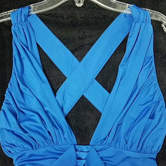 Marciano 100% Silk Electric Blue Top - Picture 3 of 4