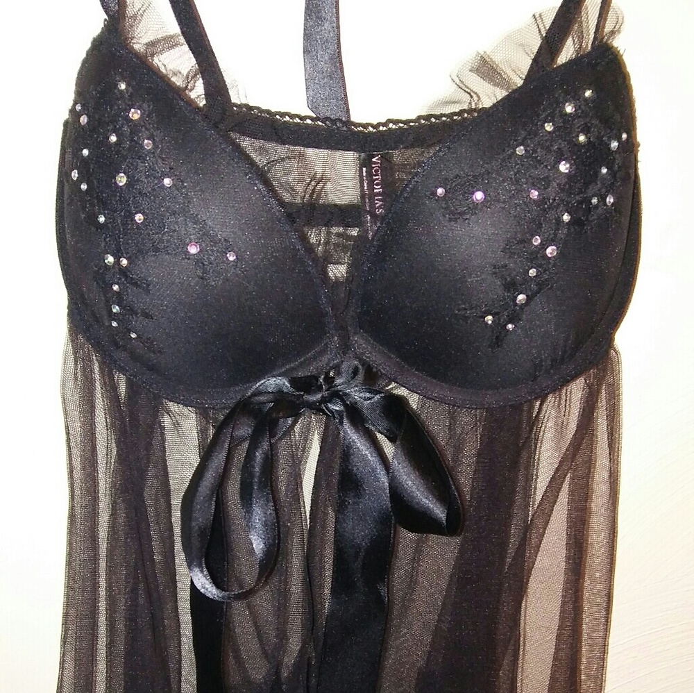 black Baby Doll victoria secrets lingere