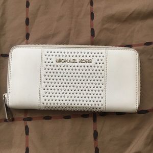 White Studded Michael Kors Clutch Wallet