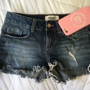 PINK VS denim shorts 💗