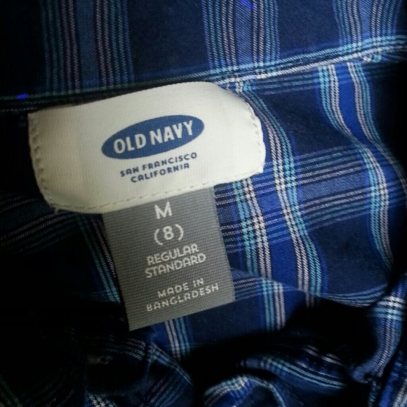 Blue plaid button down - Picture 2 of 3