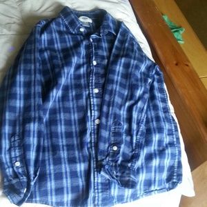 Blue plaid button down