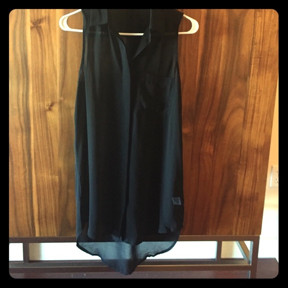 Sheer black sleeveless lush top