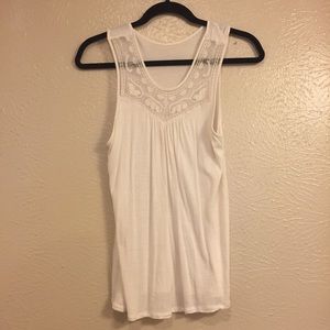 White Embroidered Tank