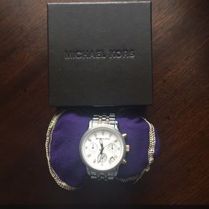 Michael Kors Rose Gold and Silver Watch