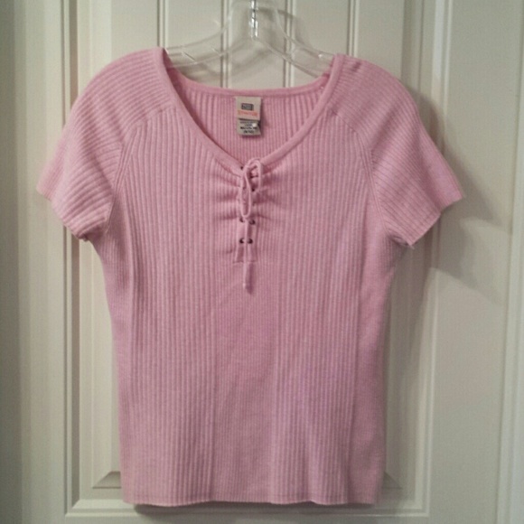 Sweet Pink Ribbed Top