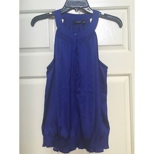 Ana Blue Ruffle Tank