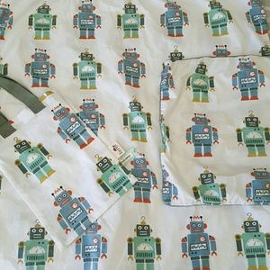 Two Ferm Living Crib/Toddler Bed Robot Duvet Cover