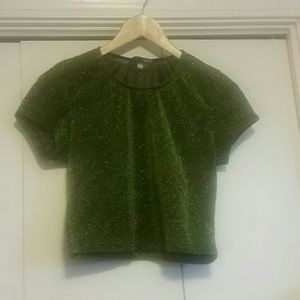 24HRS Green Glitter Crop Top