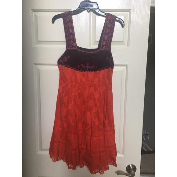 Free People Thick Floral Strapped Dress