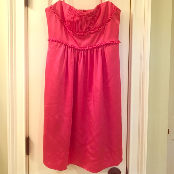 BCBG strapless coral dress