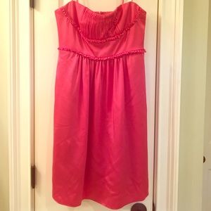 BCBG strapless coral dress