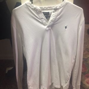 White long sleeve polo Ralph Lauren shirt