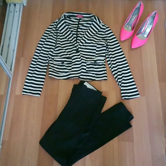 Black and white stripped jacket
