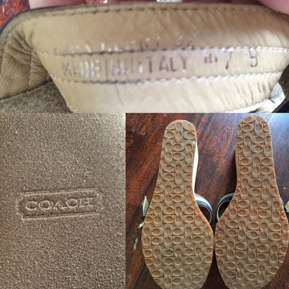 Auth-coach blue leather wedges size 7 - Picture 4 of 4