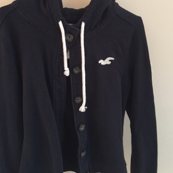 Navy blue button up Hollister Jacket