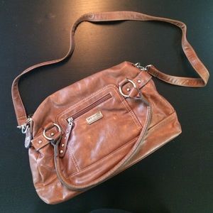 Sag Harbor brown leather cross body bag