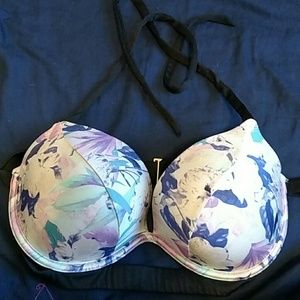 36D flower print massive push up plunge top