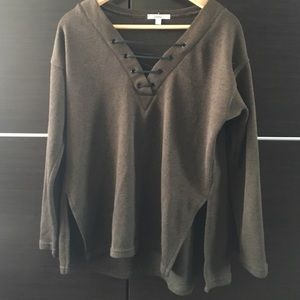 LF lace up sweater