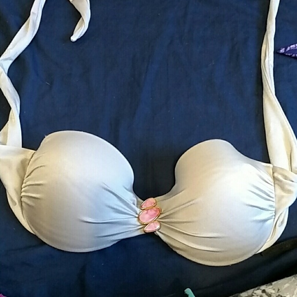 36D Silver strapless bikini top