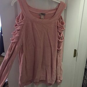 Cut out sleeve sweater