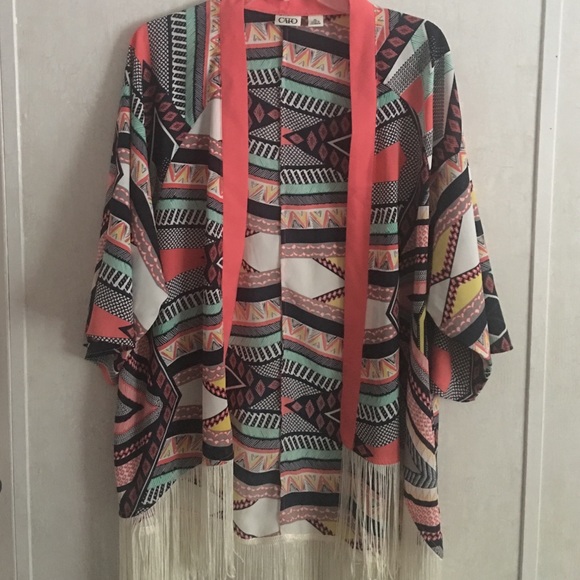 Tribal print kimono