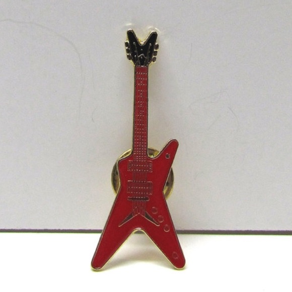 Guitar Pin, Enamel and Gold Tone