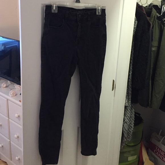 High waisted black jeggings