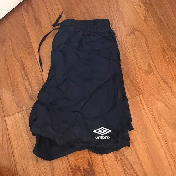 Umbro navy checked shorts