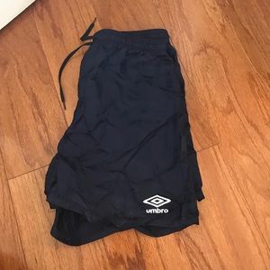 Umbro navy checked shorts