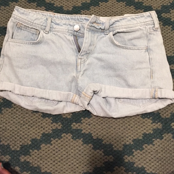Light wash denim shorts