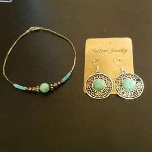 Earrings and ankle bracelet