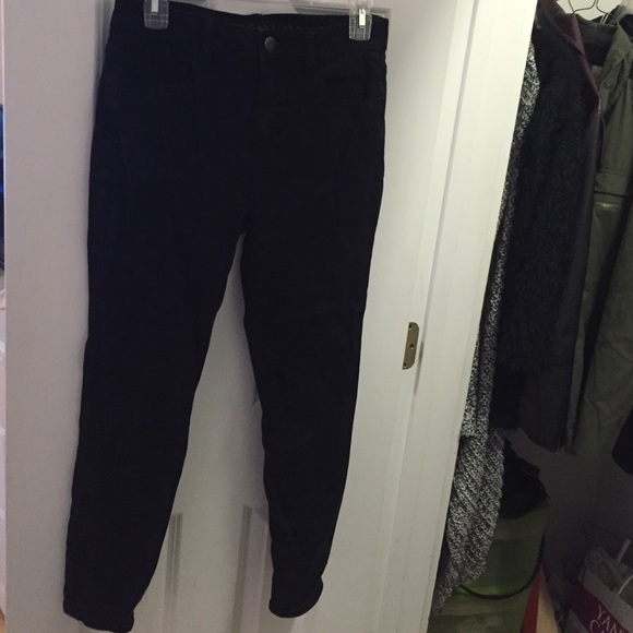 High waisted jeggings- super stretch. SHORT leg.