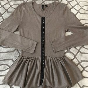 Lavender peplum cardigan Anthropologie Free People