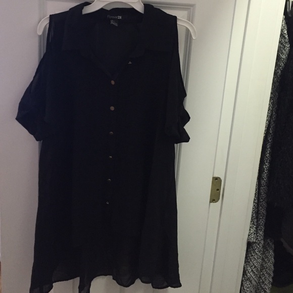 Sheer button down blouse