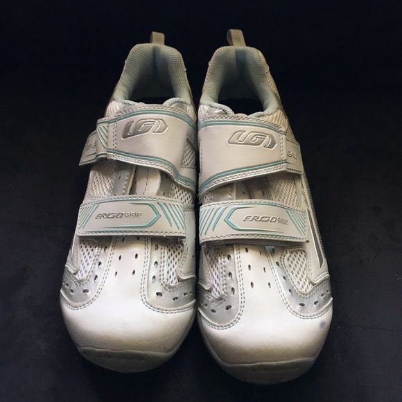 White cycling shoes