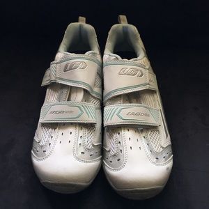 White cycling shoes