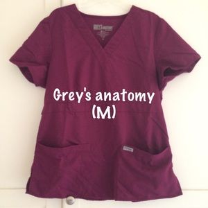 Grey's Anatomy maroon scrub top