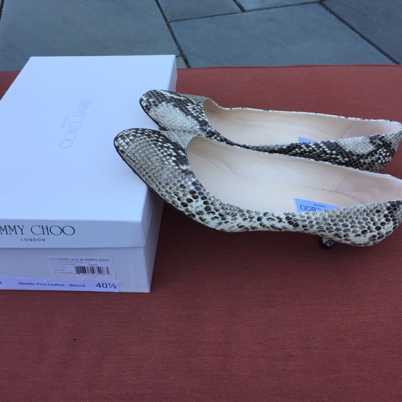 Jimmy Choo kitten heel animal print shoe