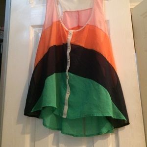 Multicolored see through racer back