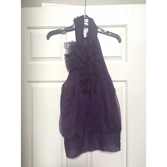 Halter Top with Floral Ruffles