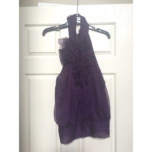 Halter Top with Floral Ruffles